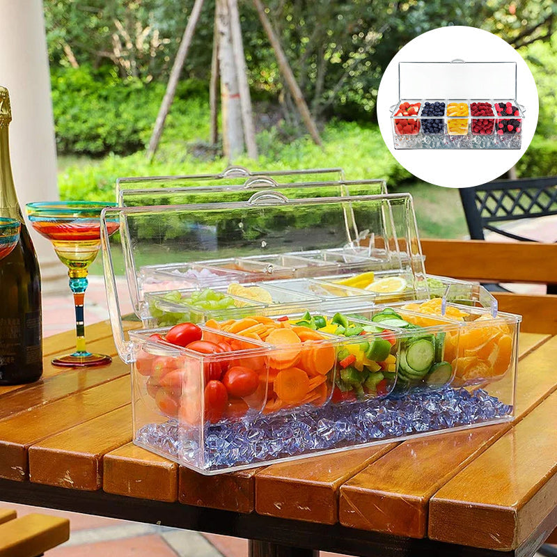 Zweischichtiger transparenter Obstteller aus Kunststoff