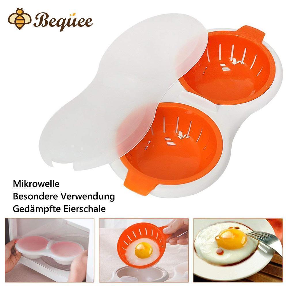 Bequee Mikrowelle Eierkocher gedämpfte Eierkocher, orange