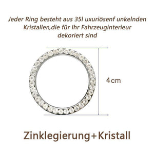 Kristall Ring Auto Zündung Knopf Dekoration, 2 Pcs