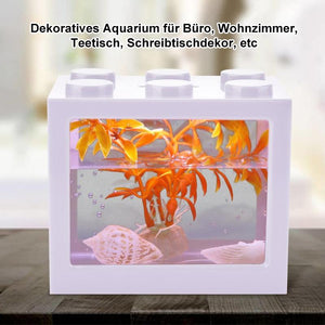 Buntes klares Mini-Aquarium-Aquarium-LED-Licht-Büro-Desktopverzierungs-Dekor