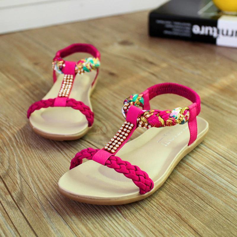 Böhmische Sandalen für die Damen mit Strass