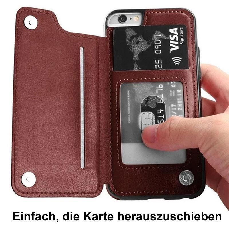 Brieftasche aus Leder/ Handyhülle für iPhone, mit Kartenfächern